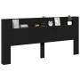 Cabecero de cama con LED negro 220x16,5x103,5 cm de vidaXL, Cabeceros y pies de cama - Ref: Foro24-839274, Precio: 96,00 €, D...