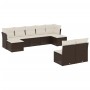 Set de sofás de jardín 9 pzas y cojines ratán sintético marrón de vidaXL, Conjuntos de jardín - Ref: Foro24-3250112, Precio: ...