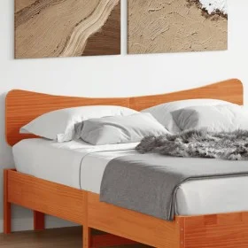 Cabecero de cama madera maciza de pino marrón cera 140 cm de vidaXL, Cabeceros y pies de cama - Ref: Foro24-844780, Precio: 3...