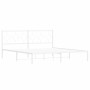 Estructura de cama de metal con cabecero blanco 180x200 cm de vidaXL, Camas y somieres - Ref: Foro24-376279, Precio: 108,51 €...