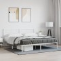 Estructura de cama de metal con cabecero blanco 180x200 cm de vidaXL, Camas y somieres - Ref: Foro24-376279, Precio: 108,51 €...