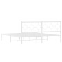 Estructura de cama de metal con cabecero blanco 180x200 cm de vidaXL, Camas y somieres - Ref: Foro24-376279, Precio: 108,51 €...