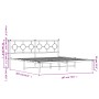 Estructura de cama de metal con cabecero blanco 180x200 cm de vidaXL, Camas y somieres - Ref: Foro24-376279, Precio: 108,51 €...