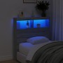 Cabecero de cama con luz LED gris Sonoma 100x17x102 cm de vidaXL, Cabeceros y pies de cama - Ref: Foro24-839187, Precio: 73,4...