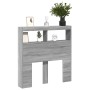 Cabecero de cama con luz LED gris Sonoma 100x17x102 cm de vidaXL, Cabeceros y pies de cama - Ref: Foro24-839187, Precio: 73,4...