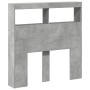 Cabecero de cama con luz LED gris hormigón 100x17x102 cm de vidaXL, Cabeceros y pies de cama - Ref: Foro24-839185, Precio: 60...