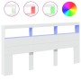 Cabecero de cama con luz LED blanco 200x17x102 cm de vidaXL, Cabeceros y pies de cama - Ref: Foro24-839217, Precio: 126,22 €,...