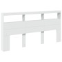 Cabecero de cama con luz LED blanco 200x17x102 cm de vidaXL, Cabeceros y pies de cama - Ref: Foro24-839217, Precio: 126,22 €,...