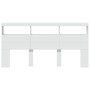 Cabecero de cama con luz LED blanco 200x17x102 cm de vidaXL, Cabeceros y pies de cama - Ref: Foro24-839217, Precio: 126,22 €,...