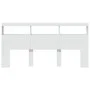 Headboard with white LED light 200x17x102 cm by vidaXL, Headboards and footboards - Ref: Foro24-839217, Price: 124,04 €, Disc...