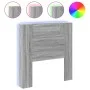 Cabecero de cama con luz LED gris Sonoma 100x16,5x103,5 cm de vidaXL, Cabeceros y pies de cama - Ref: Foro24-839236, Precio: ...