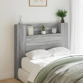 Bettkopfteil mit LED-Licht Sonomagrau 120x16,5x103,5 cm von vidaXL, Kopf- und Fußteile - Ref: Foro24-839243, Preis: 83,42 €, ...