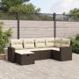 Set sofás de jardín 6 piezas y cojines ratán sintético marrón de vidaXL, Conjuntos de jardín - Ref: Foro24-3263489, Precio: 3...