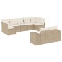 Set de sofás de jardín 9 pzas con cojines ratán sintético beige en Conjuntos de jardín | Comprar online en Foru.es