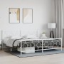 Estructura cama metal con cabecero y estribo blanco 200x200 cm de vidaXL, Camas y somieres - Ref: Foro24-376300, Precio: 131,...