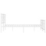 Estructura cama metal con cabecero y estribo blanco 200x200 cm de vidaXL, Camas y somieres - Ref: Foro24-376300, Precio: 131,...