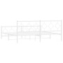 Estructura cama metal con cabecero y estribo blanco 200x200 cm de vidaXL, Camas y somieres - Ref: Foro24-376300, Precio: 131,...