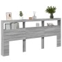 Cabecero de cama con luz LED gris Sonoma 220x17x102 cm de vidaXL, Cabeceros y pies de cama - Ref: Foro24-839229, Precio: 110,...