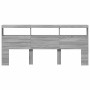 Cabecero de cama con luz LED gris Sonoma 220x17x102 cm de vidaXL, Cabeceros y pies de cama - Ref: Foro24-839229, Precio: 110,...