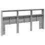 Cabecero de cama con luz LED gris Sonoma 220x17x102 cm de vidaXL, Cabeceros y pies de cama - Ref: Foro24-839229, Precio: 110,...