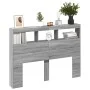 Cabecero de cama con luz LED gris Sonoma 140x17x102 cm de vidaXL, Cabeceros y pies de cama - Ref: Foro24-839201, Precio: 98,8...