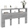Cabecero de cama con luz LED gris Sonoma 180x17x102 cm de vidaXL, Cabeceros y pies de cama - Ref: Foro24-839215, Precio: 116,...