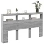 Cabecero de cama con luz LED gris Sonoma 180x17x102 cm de vidaXL, Cabeceros y pies de cama - Ref: Foro24-839215, Precio: 114,...