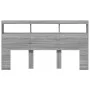 Cabecero de cama con luz LED gris Sonoma 180x17x102 cm de vidaXL, Cabeceros y pies de cama - Ref: Foro24-839215, Precio: 114,...