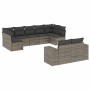 Set de muebles de jardín 9 pzas y cojines ratán sintético gris en Conjuntos de jardín | Comprar online en Foru.es