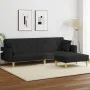 Sofá cama de 2 plazas con taburete tela negro de vidaXL, Sofás - Ref: Foro24-3216242, Precio: 358,67 €, Descuento: %