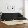 Sofá cama de 2 plazas con taburete tela negro de vidaXL, Sofás - Ref: Foro24-3216242, Precio: 358,67 €, Descuento: %