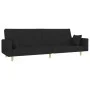 Sofá cama de 2 plazas con taburete tela negro de vidaXL, Sofás - Ref: Foro24-3216242, Precio: 358,67 €, Descuento: %