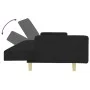 Sofá cama de 2 plazas con taburete tela negro de vidaXL, Sofás - Ref: Foro24-3216242, Precio: 358,67 €, Descuento: %