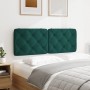 Cabecero de cama acolchado terciopelo verde oscuro 140 cm de vidaXL, Cabeceros y pies de cama - Ref: Foro24-374730, Precio: 6...
