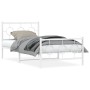Estructura cama metal cabecero y estribo blanca 100x190 cm de vidaXL, Camas y somieres - Ref: Foro24-376287, Precio: 78,27 €,...