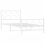 Estructura cama metal cabecero y estribo blanca 100x190 cm de vidaXL, Camas y somieres - Ref: Foro24-376287, Precio: 78,27 €,...