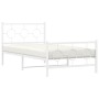 Estructura cama metal cabecero y estribo blanca 100x190 cm de vidaXL, Camas y somieres - Ref: Foro24-376287, Precio: 78,27 €,...