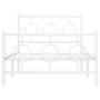 Estructura cama metal cabecero y estribo blanca 100x190 cm de vidaXL, Camas y somieres - Ref: Foro24-376287, Precio: 78,27 €,...