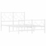 Estructura cama metal con cabecero y estribo blanco 120x200 cm de vidaXL, Camas y somieres - Ref: Foro24-376291, Precio: 111,...