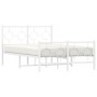 Estructura cama metal con cabecero y estribo blanco 120x200 cm de vidaXL, Camas y somieres - Ref: Foro24-376291, Precio: 111,...