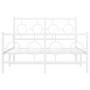 Estructura cama metal con cabecero y estribo blanco 120x200 cm de vidaXL, Camas y somieres - Ref: Foro24-376291, Precio: 111,...