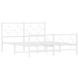 Estructura cama metal cabecero y estribo blanco 140x190 cm de vidaXL, Camas y somieres - Ref: Foro24-376293, Precio: 113,61 €...