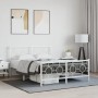 Estructura cama metal cabecero y estribo blanco 140x190 cm de vidaXL, Camas y somieres - Ref: Foro24-376293, Precio: 113,61 €...