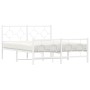 Estructura cama metal cabecero y estribo blanco 140x190 cm de vidaXL, Camas y somieres - Ref: Foro24-376293, Precio: 113,61 €...