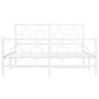 Estructura cama metal cabecero y estribo blanco 140x190 cm de vidaXL, Camas y somieres - Ref: Foro24-376293, Precio: 113,61 €...
