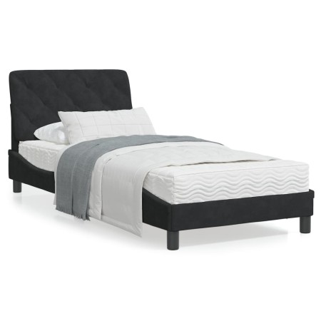 Estructura de cama con luces LED terciopelo negro 80x200 cm de vidaXL, Camas y somieres - Ref: Foro24-3213821, Precio: 147,34...