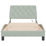 Estructura cama con luces LED terciopelo gris claro 100x200 cm de vidaXL, Camas y somieres - Ref: Foro24-3213837, Precio: 149...