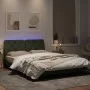 Light gray velvet bed frame with LED lights 140x190 cm by vidaXL, Beds and slatted bases - Ref: Foro24-3213849, Price: 202,15...