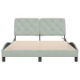 Estructura cama con luces LED terciopelo gris claro 140x190 cm de vidaXL, Camas y somieres - Ref: Foro24-3213849, Precio: 201...