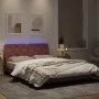 Estructura de cama con luces LED terciopelo rosa 140x190 cm de vidaXL, Camas y somieres - Ref: Foro24-3213854, Precio: 237,68...
